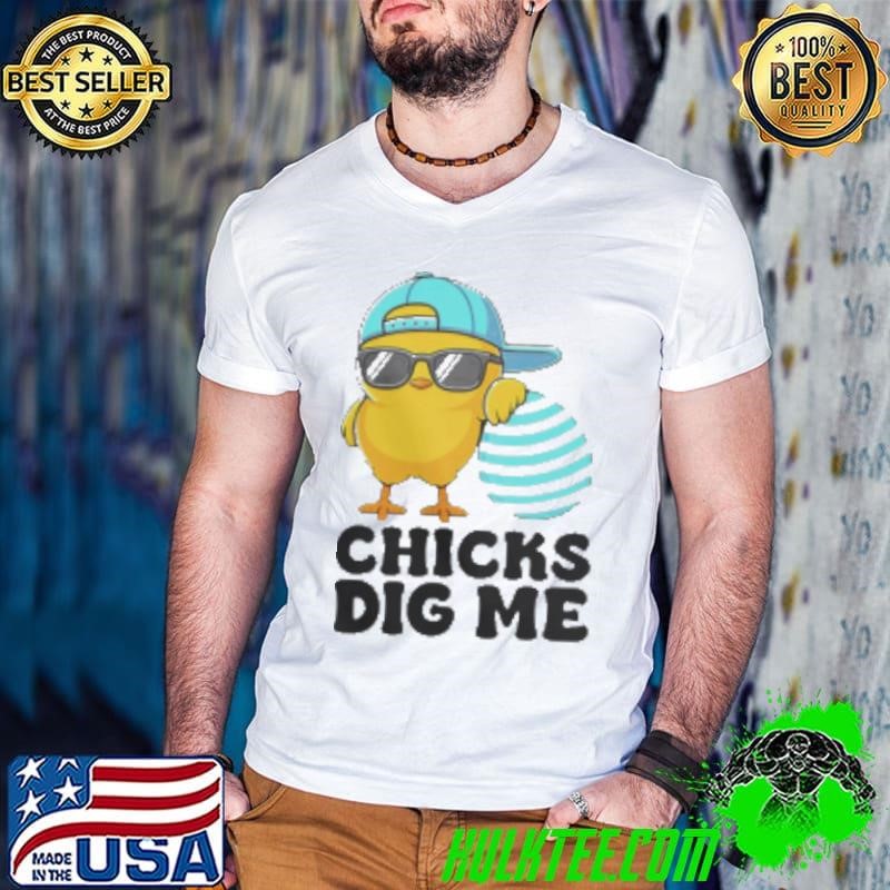 Chicks Dig Me Easter Happy Easter Guys V Neck