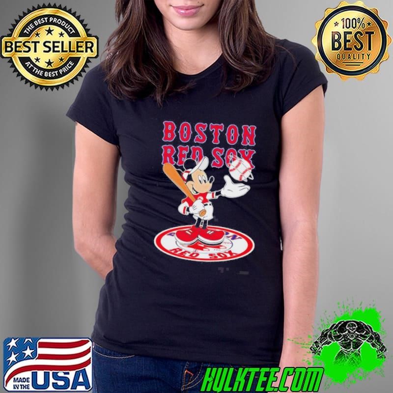 Mickey Mouse Boston Red Sox Baseball Ladies Tee