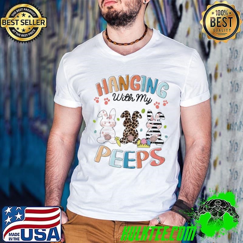 Rabbit Hanging With My Peeps Leopard Guys V Neck