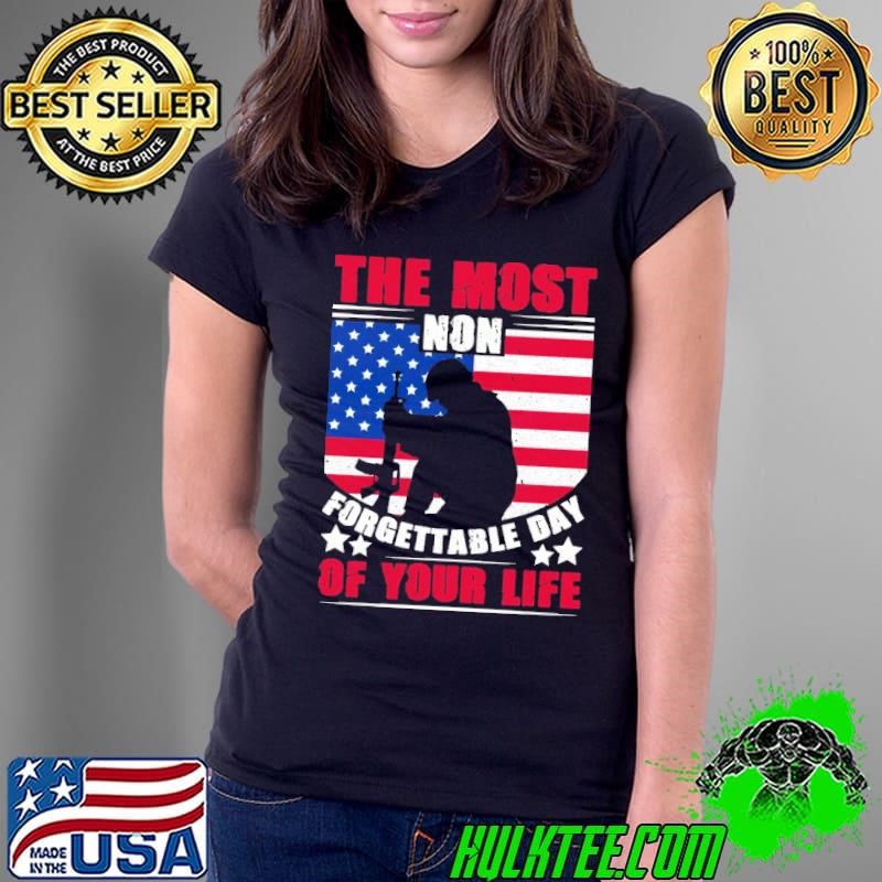The Most Non Forgettable Day of Your Life American Flag Ladies Tee