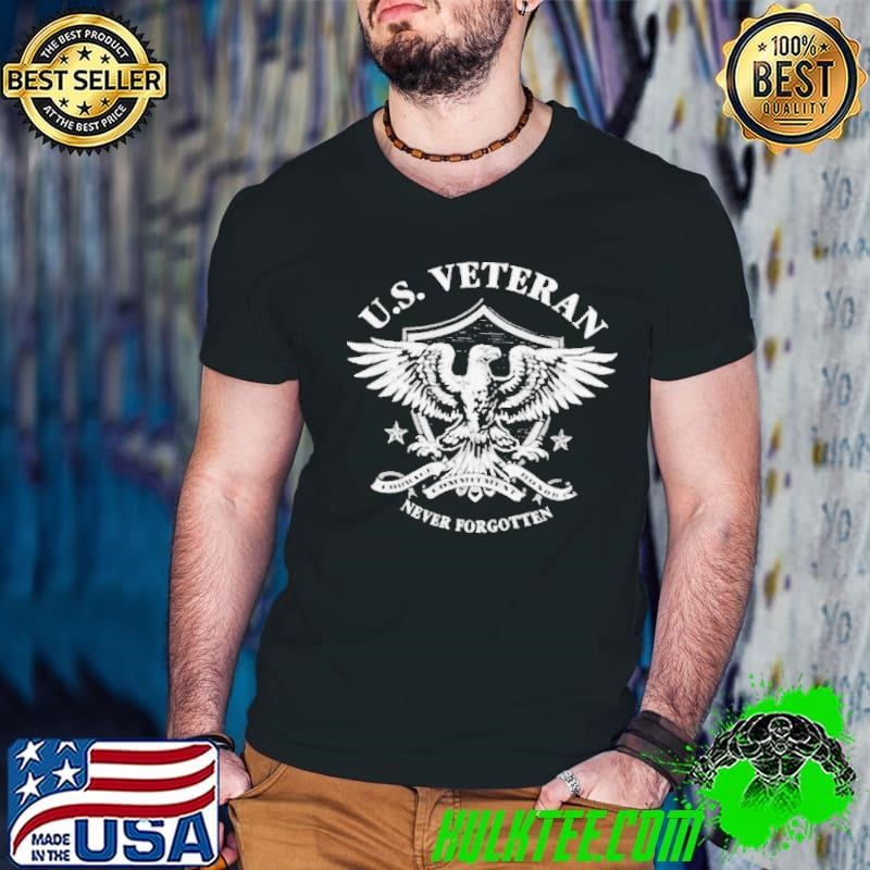 U.S. Veteran Never Forgotten Eagle Stars Guys V Neck