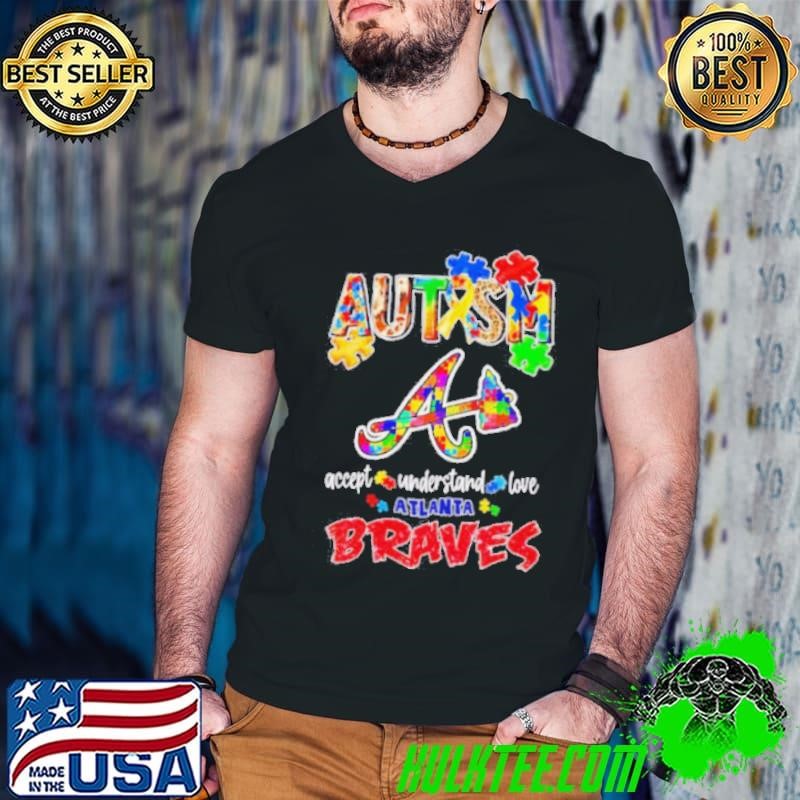 Autism accept understand love Atlanta Braves Guys V Neck