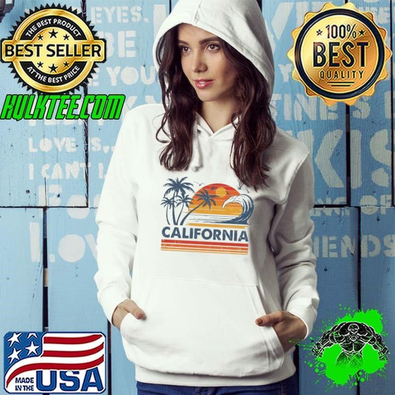California Vacation Sunset Cute 70s Vintage Retro Beach Shirt