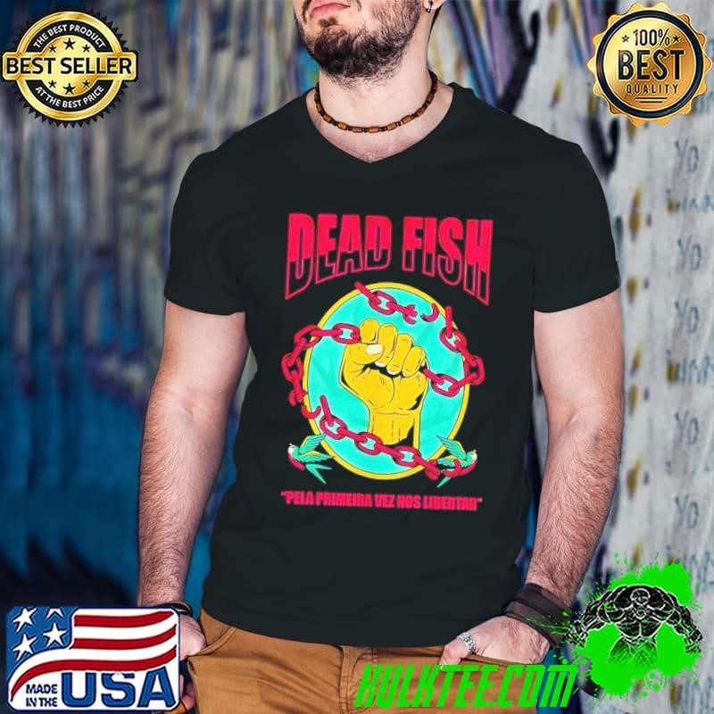 Dead Fish Pela Primeira Vez Nos Libertar Guys V Neck