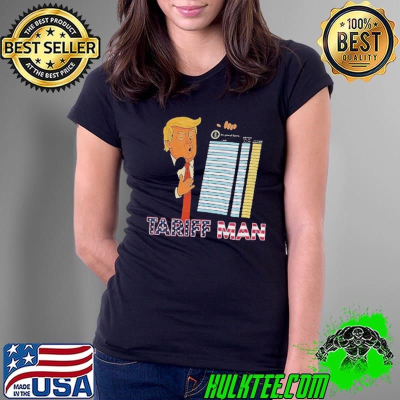 Donald Trump tariff Man tour american flag Ladies Tee