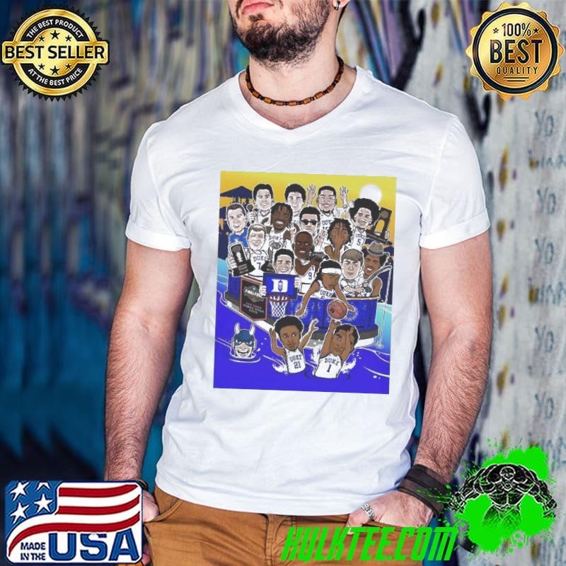 Duke Blue Devils Mens Basketball The Road Ends Here NCAA Final Four ANd Then There Were Four Caricatures shirt