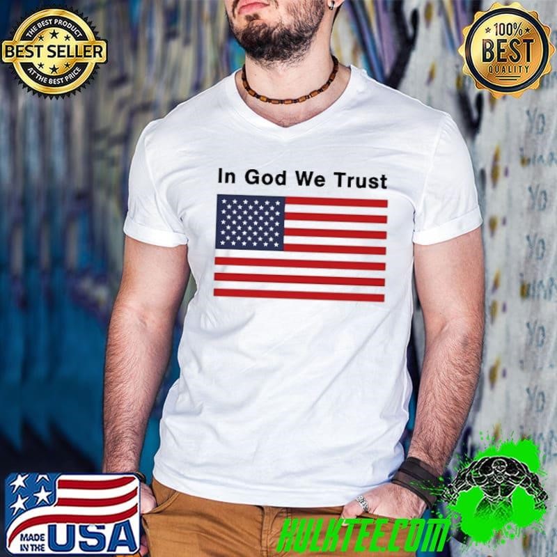 In god we trust American flag Guys V Neck