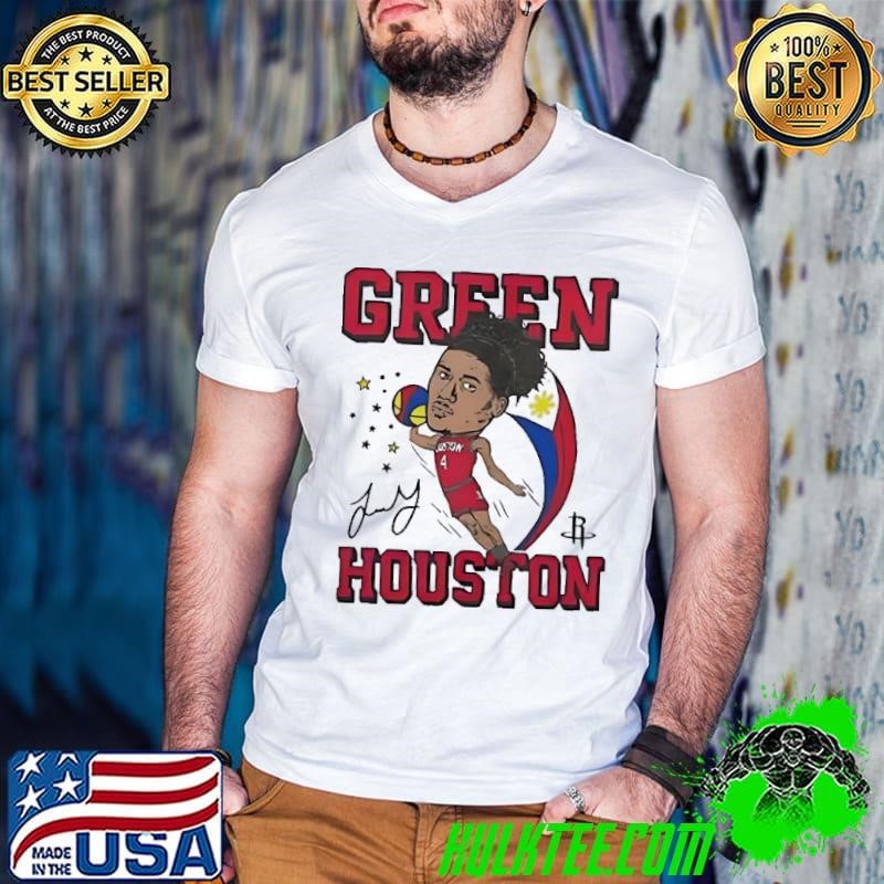 Jalen Green Houston Rockets signature cartoon shirt