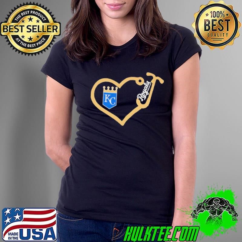Kansas City Royals Baseball stethoscope heart Ladies Tee