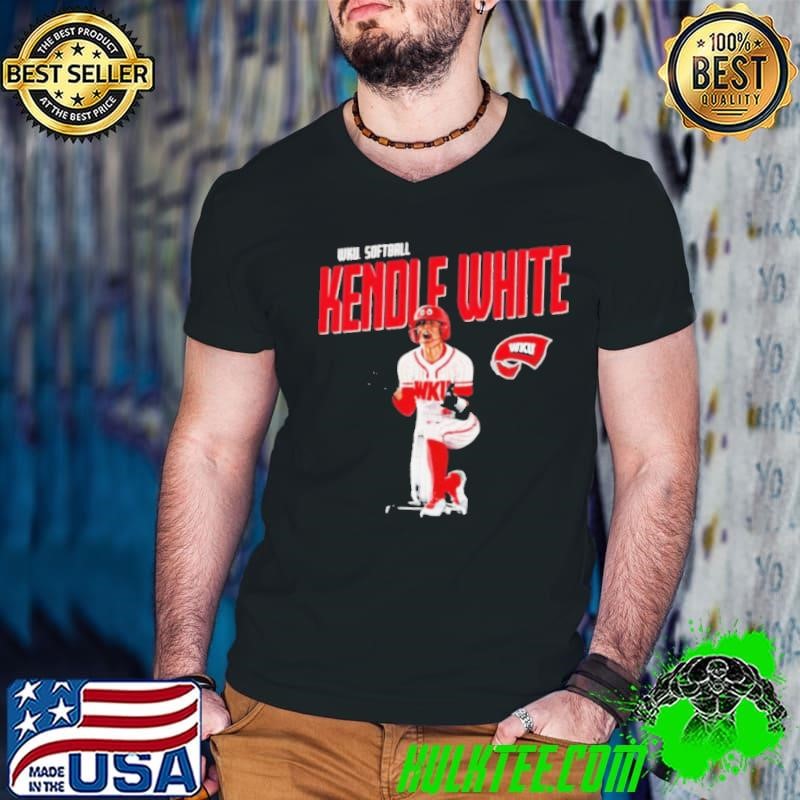 Kendle White WKU softball portrait shirt
