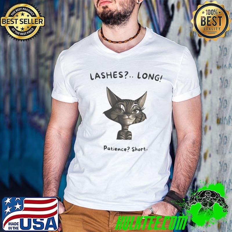 Lashes Long Patience Short Cat Guys V Neck