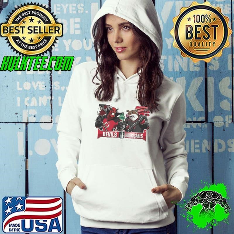New Jersey Devils Vs Carolina Hurricanes 2025 Stanley Cup Playoffs Western Conference Quarter Finals Mascot shirt