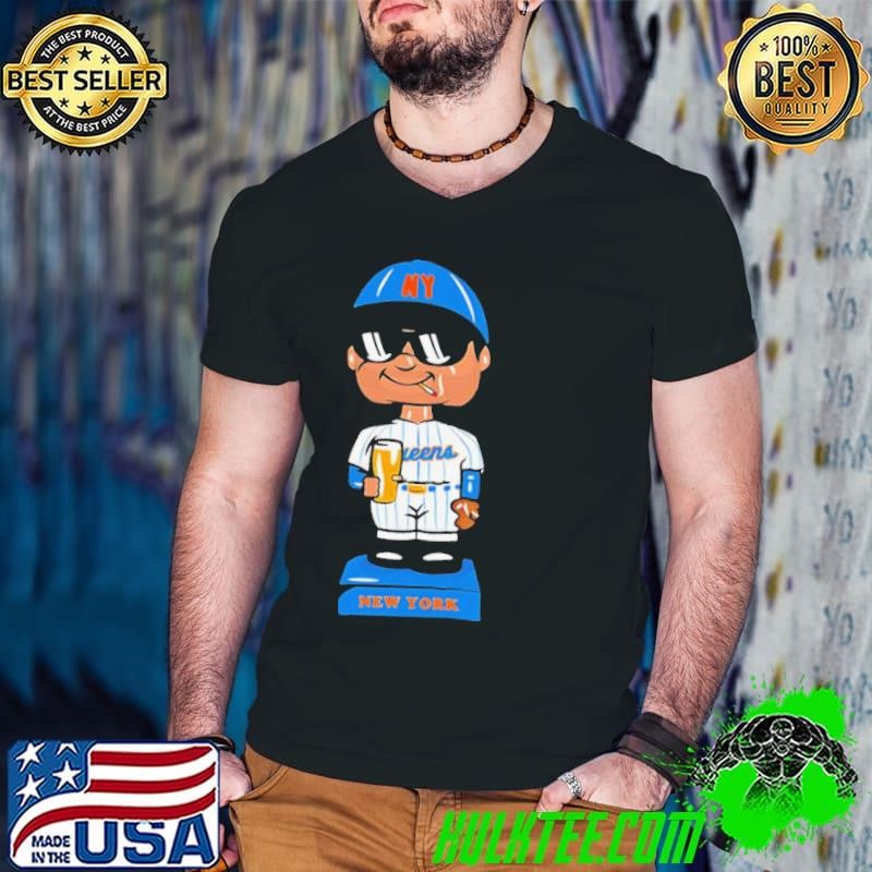 New York Mets Beer Sunglasses Cigarette Cartoon Baseball Statue shirt