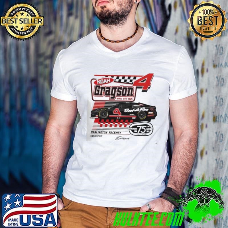 Noah Gragson 4 Front Row Motorsports Beef A Roo Darlington Throwback Car shirt
