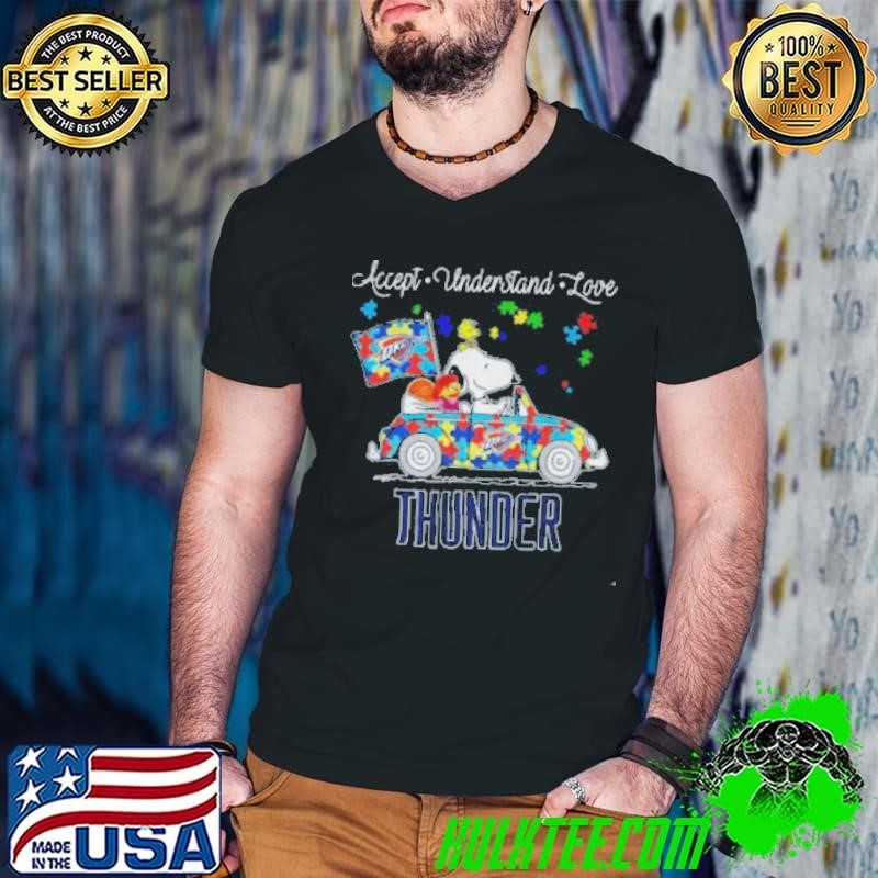 OKC Thunder Snoopy and Woodstocks April 2025 autism awareness shirt