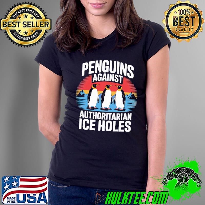 Penguins Against Authoritarian Ice Hole Vintage Ladies Tee