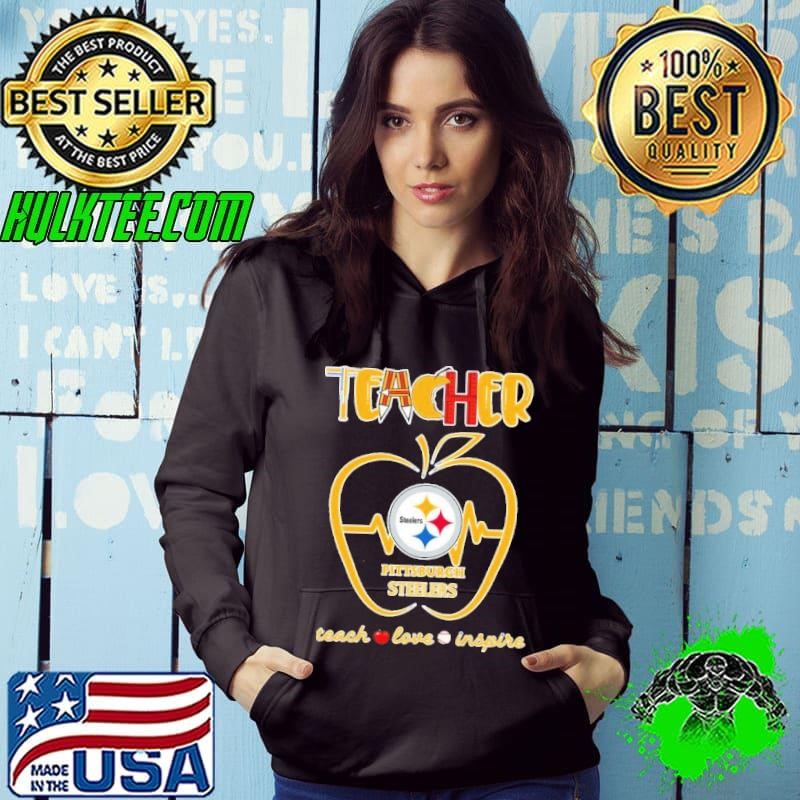 Pittsburgh Steelers teacher apple teach love inspire shirt