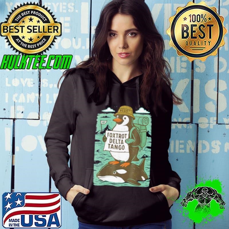 Resist Penguin Activism Graphic Design Hoodie