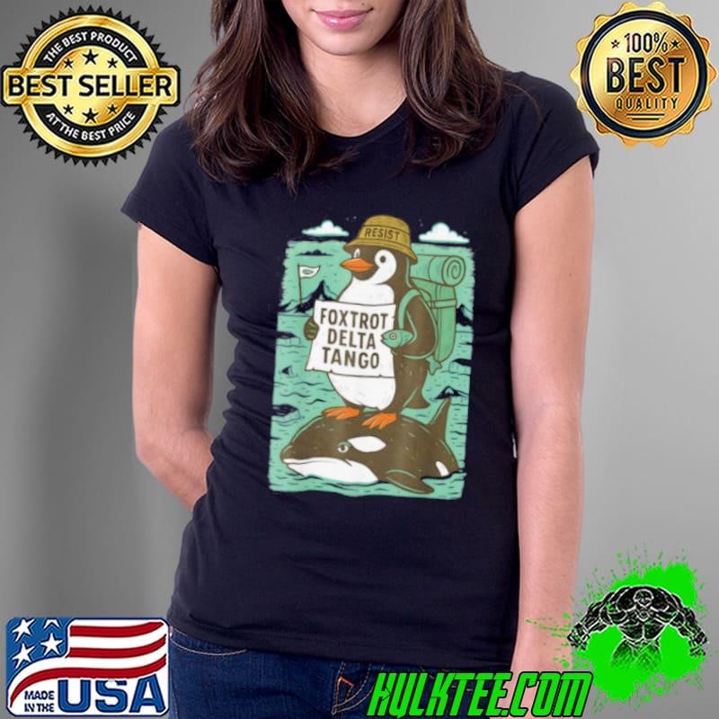Resist Penguin Activism Graphic Design Ladies Tee