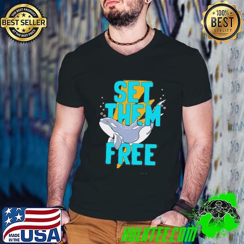 Set Them Free Whale Cute Guys V Neck