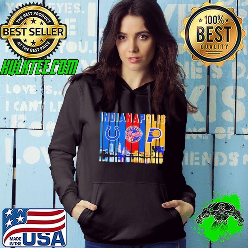 Skyline Indianapolis sports Colts Fever and Pacers logo Hoodie