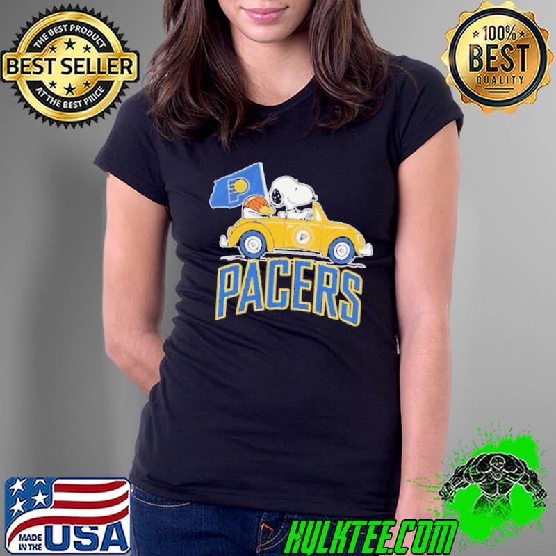 Snoopy And Woodstock Drive Car The Peanuts Indiana Pacers Ladies Tee