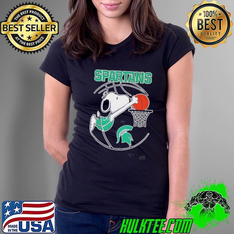 Snoopy Dunk Michigan State Spartans Basketball Ladies Tee