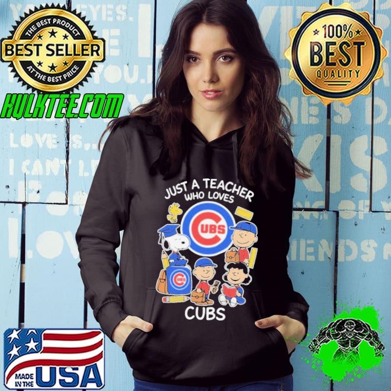 Snoopy The Peanuts Just A Teacher Who Loves Chicago Cubs Hoodie