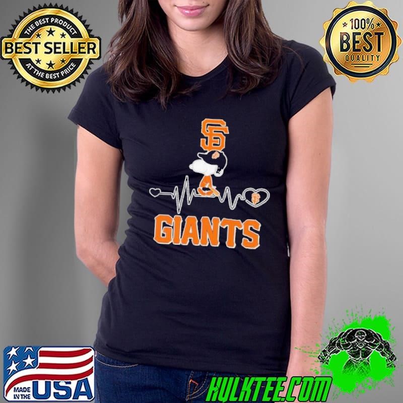 Snoopy heartbeat San Francisco Giants Ladies Tee