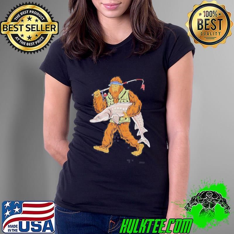 Sturgeon Fishing Bigfoot Fishermen Shirt