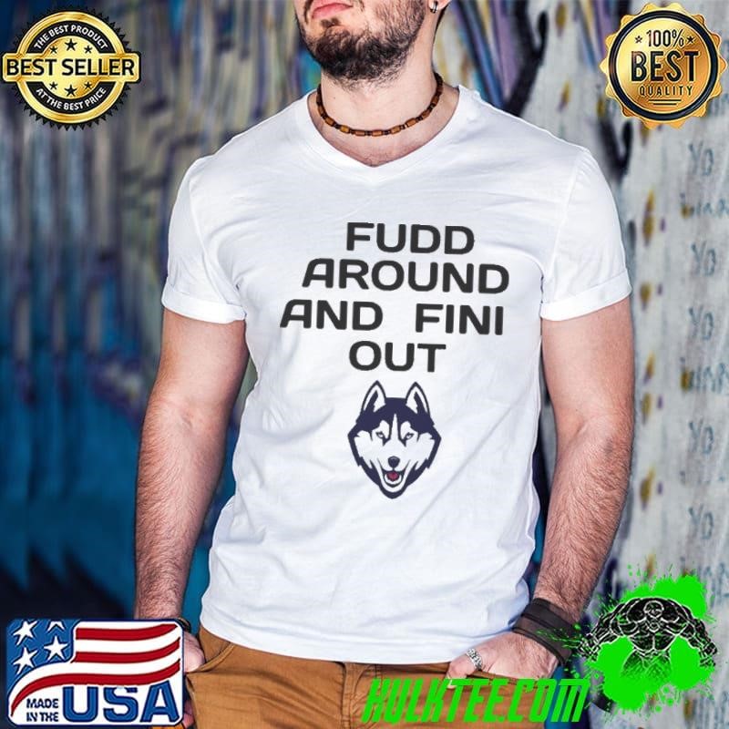Uconn Huskies Fudd Around And Fini Out Guys V Neck