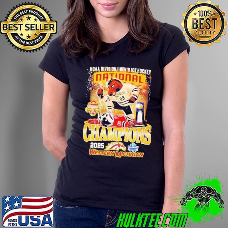 Western Michigan Broncos NCAA Division I Men’s Ice Hockey National Championship 2025 mascot Ladies Tee