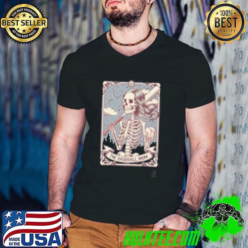 Baseball Mom Tarot Card Skeleton Baseball Mama Mothers Day Guys V Neck