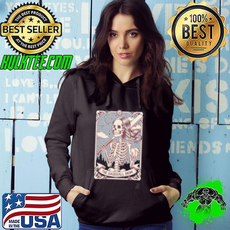 Baseball Mom Tarot Card Skeleton Baseball Mama Mothers Day Hoodie