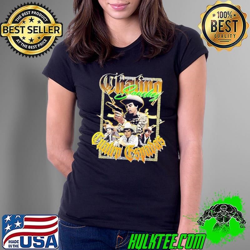 Chalino Sanchez Narco Legend Tribute Graphic Cowboy Guns Ladies Tee