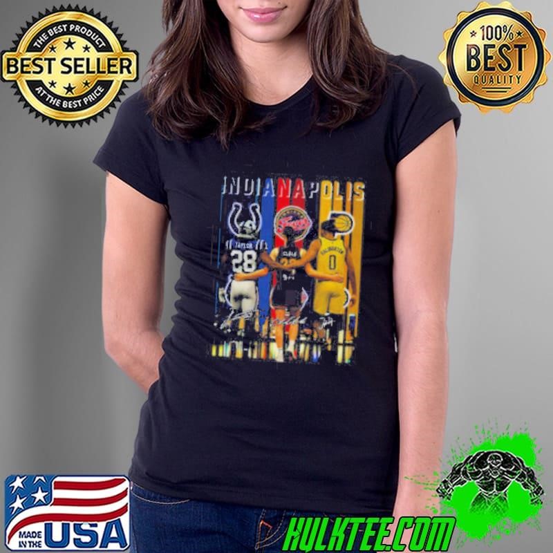 Clark Taylor Haliburton Indianapolis Sports Team players signature Ladies Tee