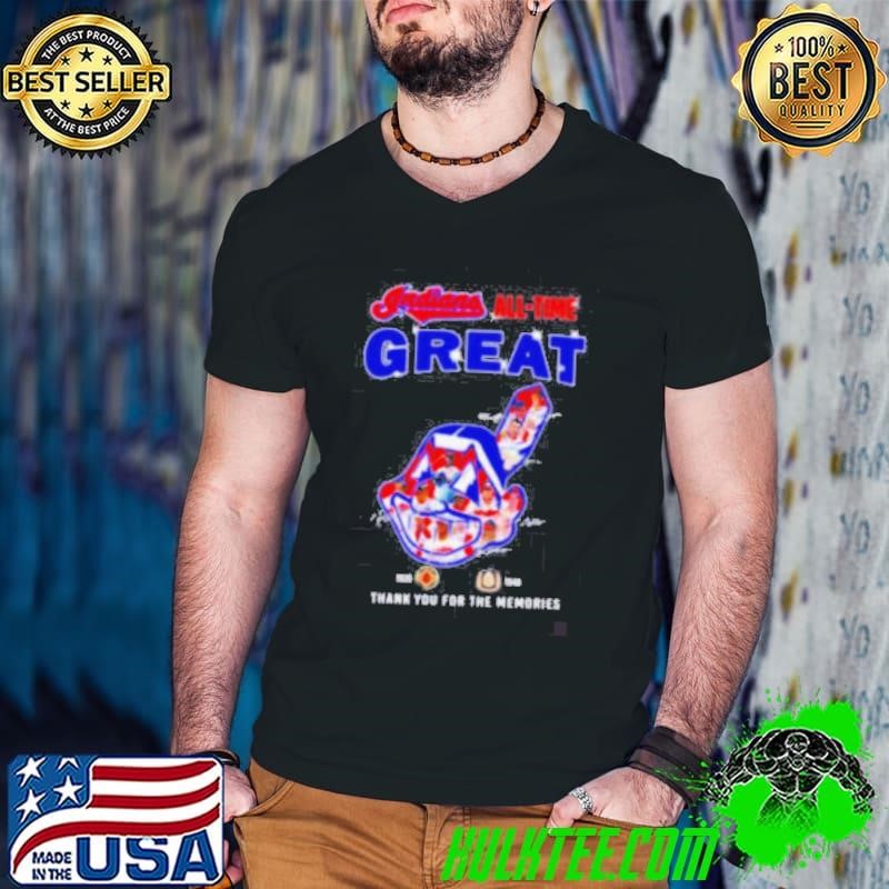 Cleveland Indians all time great 1920 1948 thank you for the memories logo players signature Guys V Neck