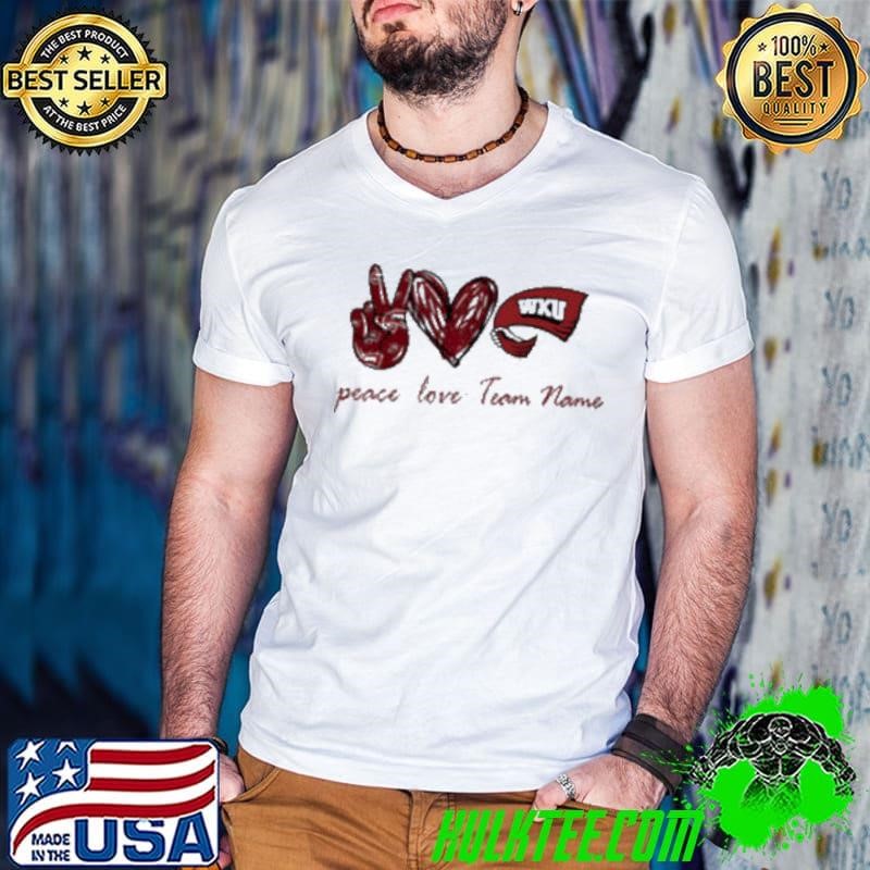 Custom western Kentucky hilltoppers peace love shirt