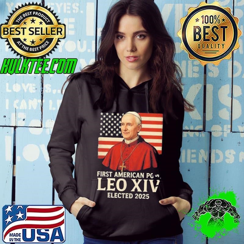 First American Pope Leo XIV elected 2025 USa Flag shirt