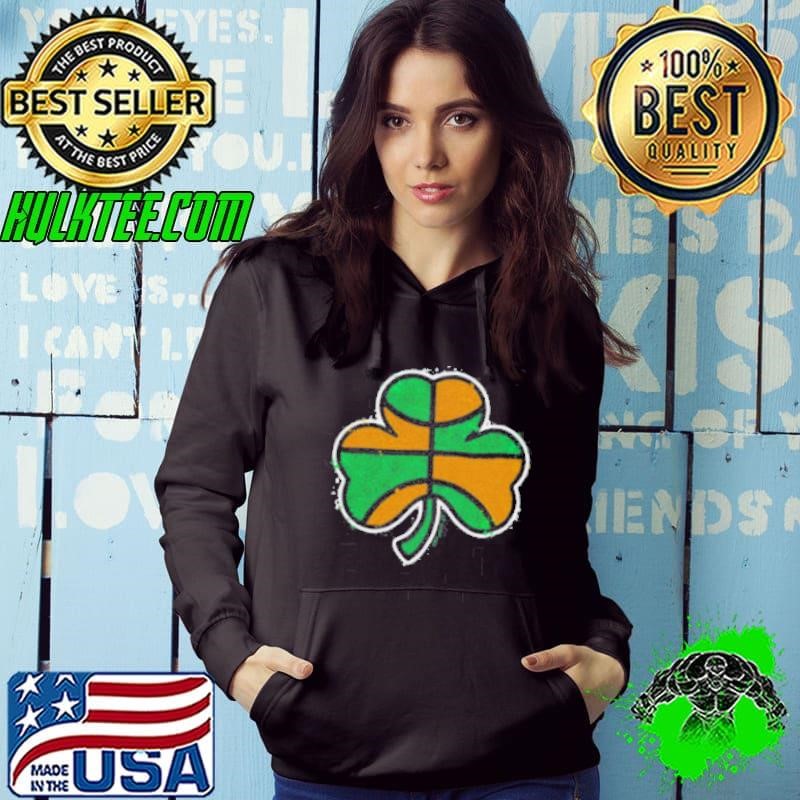 Green and gold basketball shamrock Boston Hoodie