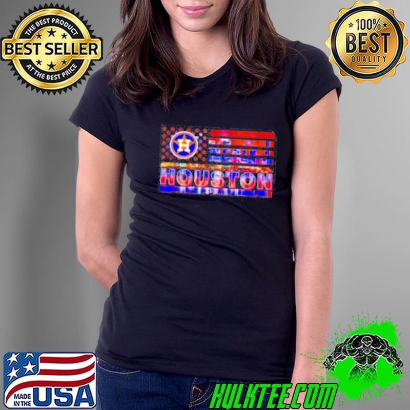Houston Astros US flag city Ladies Tee