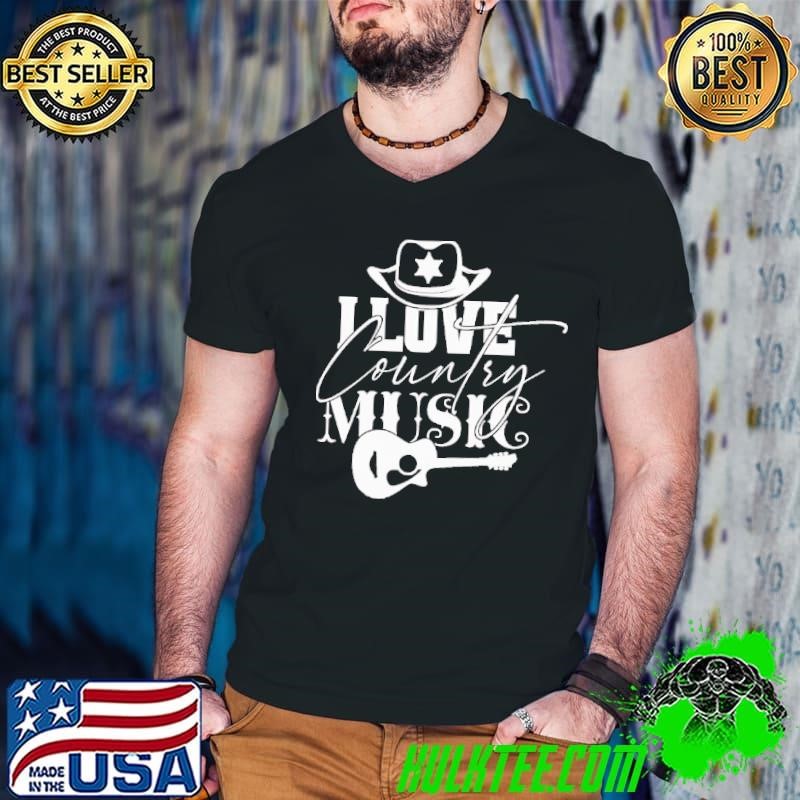 I love country music guitar cowboy shirt