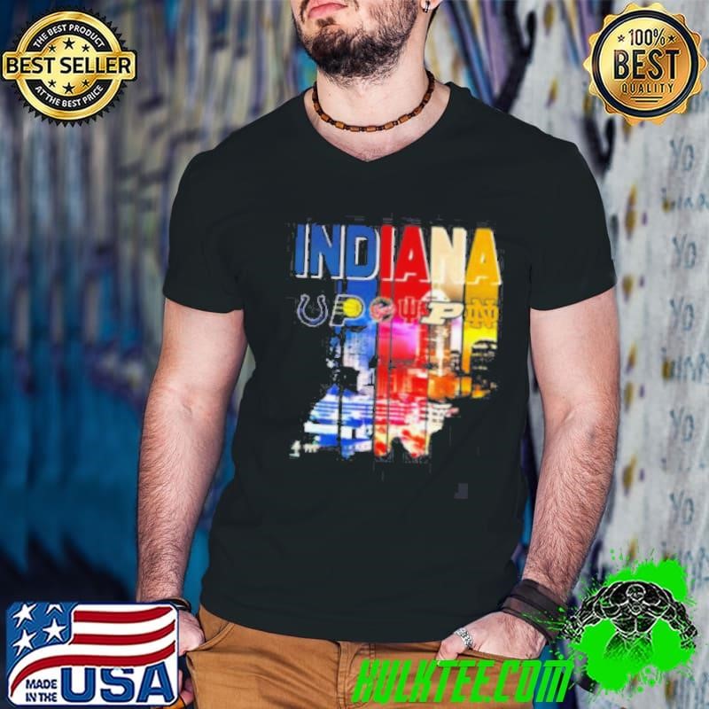 Indiana state sports team Colts Pacers Fever Hoosiers Boilermakers Fighting Irish shirt