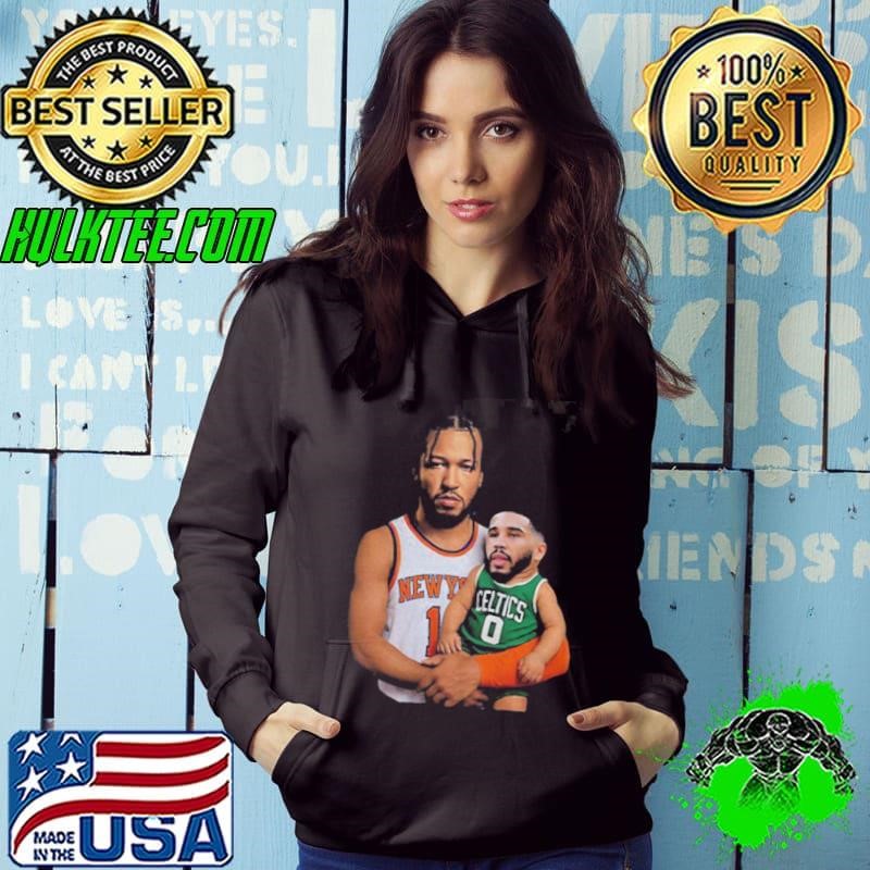 Jalen Brunson carrying baby Jayson Tatum New York Knicks x Boston Celtics 2025 NBA Playoffs Hoodie