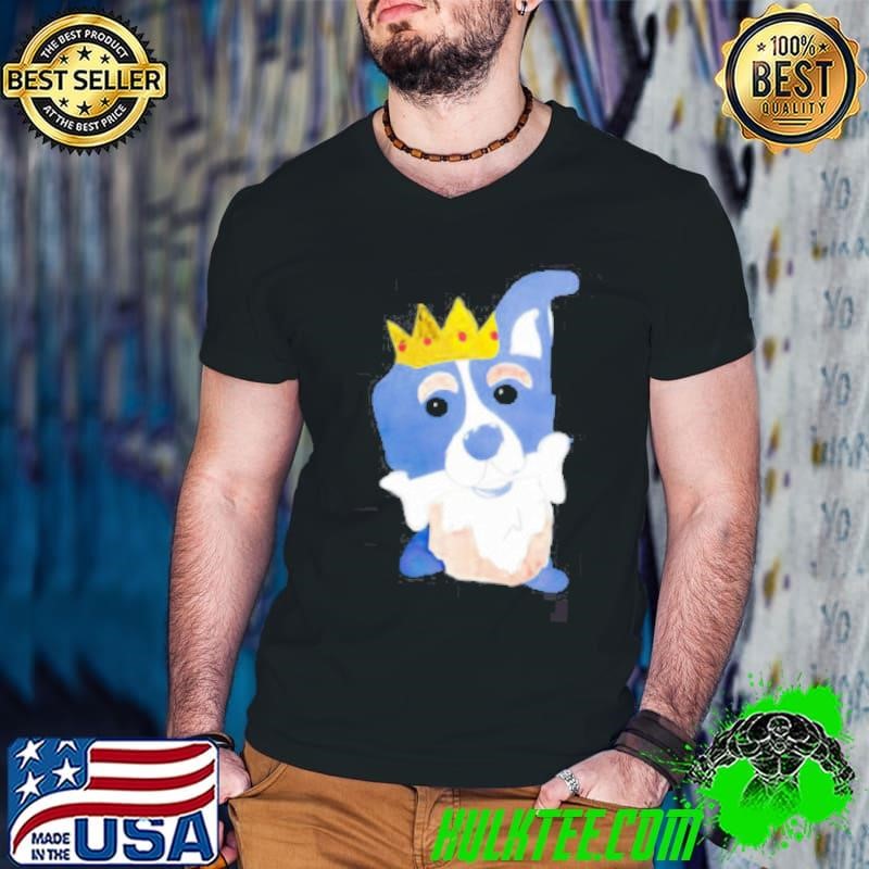 King dog chews bones cartoon shirt