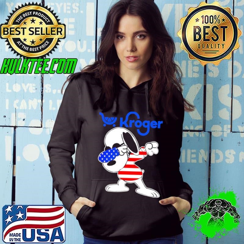 Kroger Snoopy dabbing character logo usa flag Hoodie