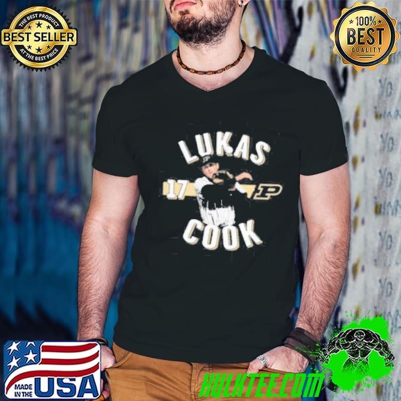 Lukas Cook 17 Purdue Boilermakers Baseball NCAA Division I Portrait Guys V Neck