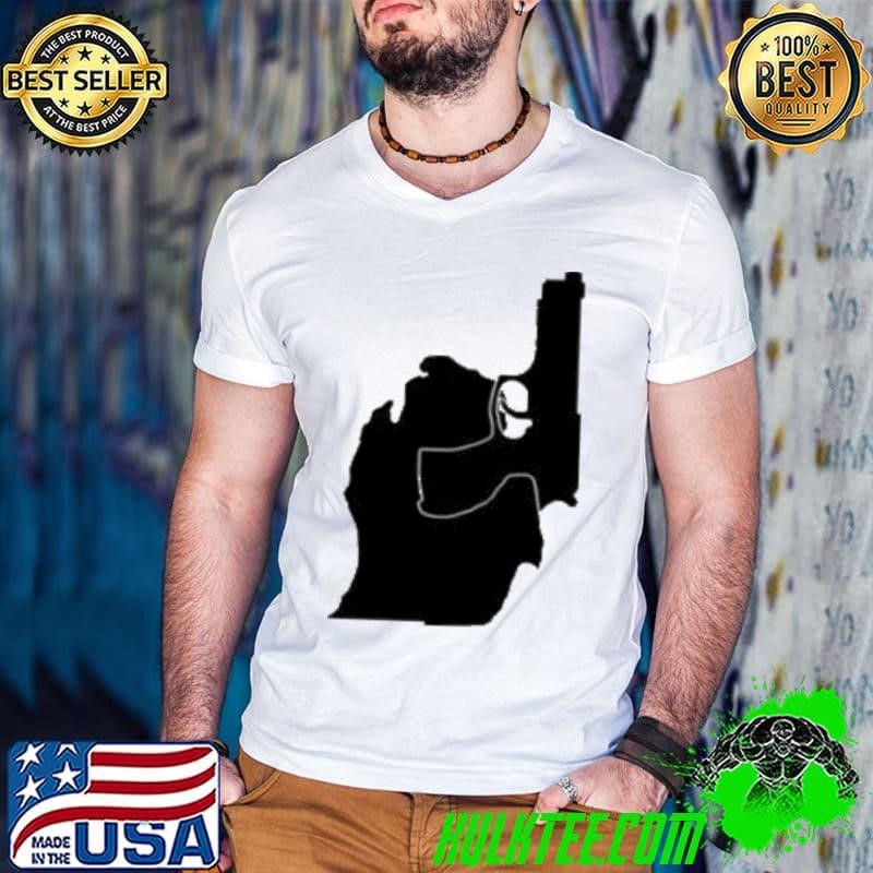 Michigan mitten with gun design shirt