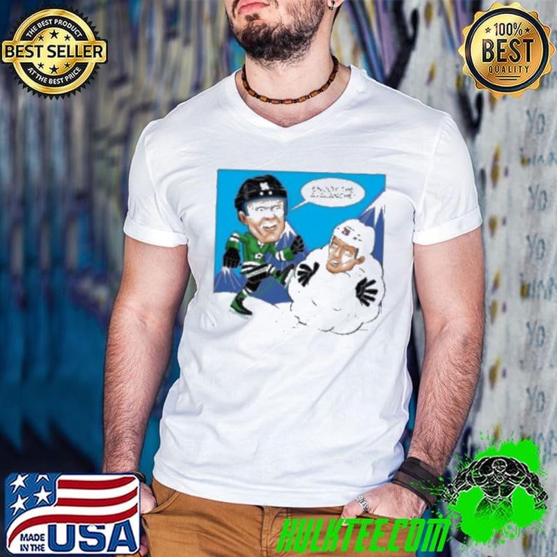 Mikko Rantanen Dallas Stars kick Nathan MacKinnon Colorado Avalanche cartoon Guys V Neck