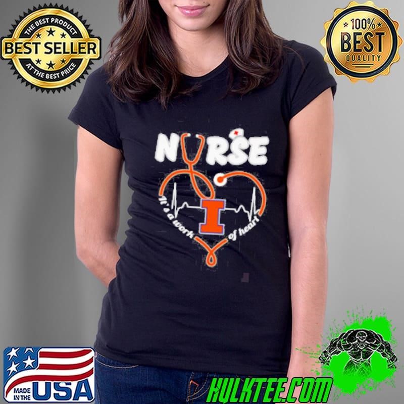 Nurse it’s a work of heart Illinois Fighting Illini shirt